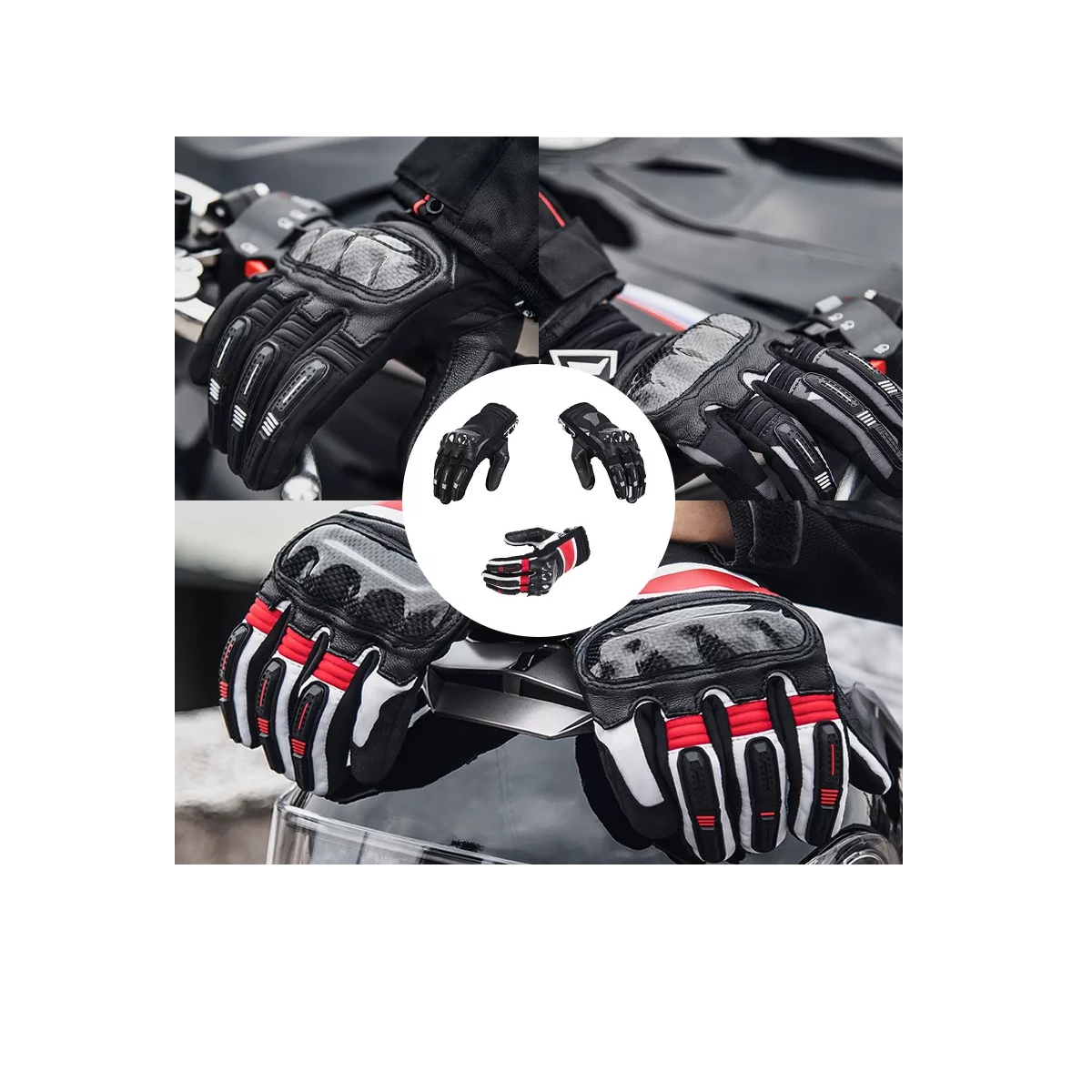 Foto 4 pulgar | Guantes De Protección Antideslizantes Para Motocicleta Xl. Eo Safe Imports Esi-12824 Negro