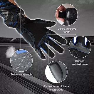 Foto 4 | Guantes Para Motocicleta Xl Eo Safe Imports Esi-13803 Azul