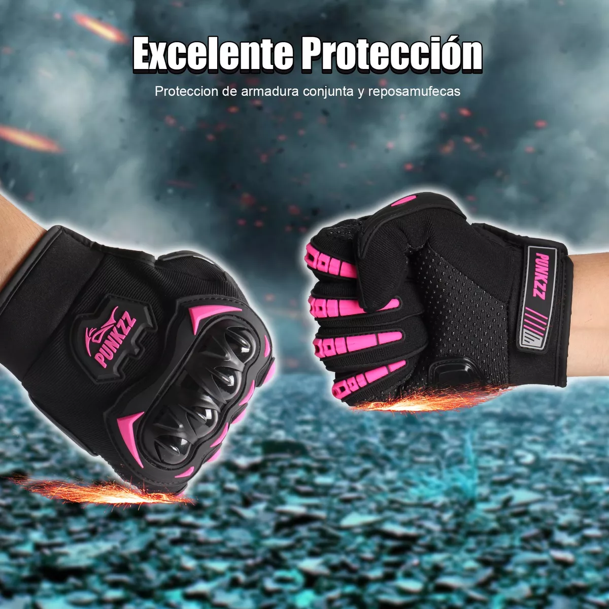 Foto 5 pulgar | Guantes Proteccion Pantalla Táctil De Dedo Para Motocicleta Talla M Eo Safe Imports Esi-13781 Multicolor