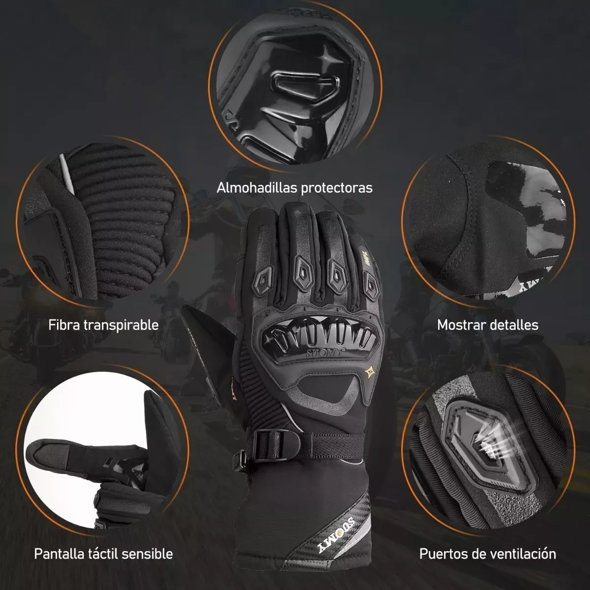 Foto 5 pulgar | Guantes Impermeables Y Térmicos Con Protecciones Motociclism Xl Eo Safe Imports Esi-13780 Negro