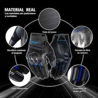 Foto 3 | Guantes Para Motocicleta Microfibra Cuero L/xl Eo Safe Imports Esi-13802 Azul