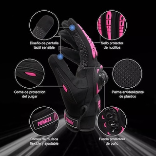 Foto 2 | Guantes Proteccion Pantalla Táctil De Dedo Para Motocicletatalla Xl Eo Safe Imports Esi-13783 Multicolor