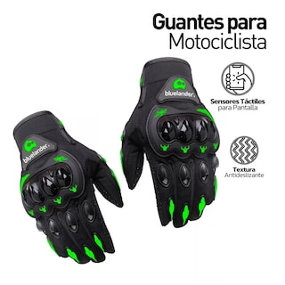 Foto 2 | Guantes Motocicleta Touch Antideslizante color Verde - Negro Talla M