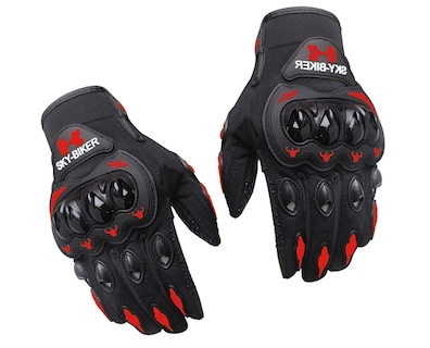 Foto 1 | Guantes Para Motociclista Antideslizante Con Sensores Táctiles Talla M Negro Con Rojo Bluelander