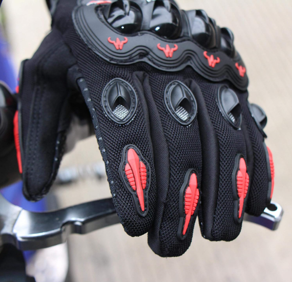 Foto 5 pulgar | Guantes Para Motociclista Antideslizante Con Sensores Táctiles Talla M Negro Con Rojo Bluelander