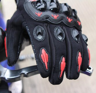 Foto 4 | Guantes Para Motociclista Antideslizante Con Sensores Táctiles Talla M Negro Con Rojo Bluelander