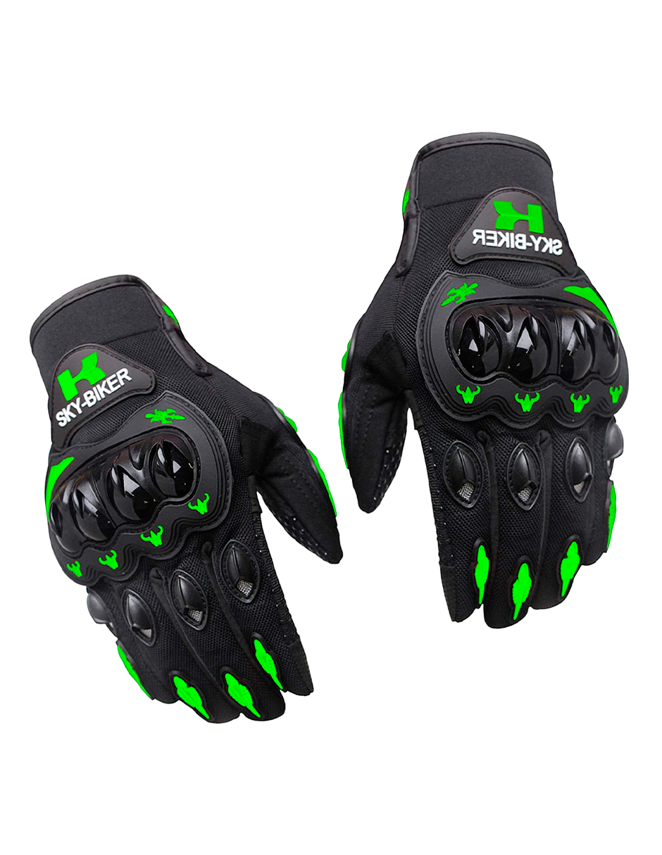 Guantes Para Motociclista Antideslizante Con Sensores Táctiles Talla 2xl  Negro Con Verde Bluelander