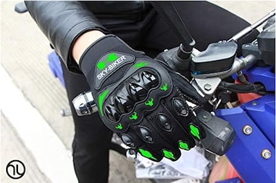 Foto 4 | Guantes Para Motociclista Antideslizante Con Sensores Táctiles Talla 2xl Negro Con Verde Bluelander