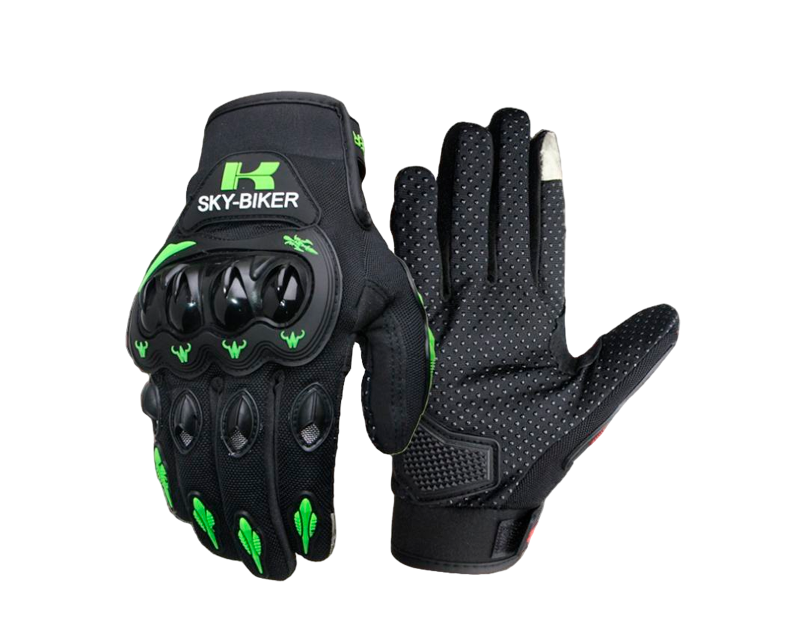 Foto 3 pulgar | Guantes Para Motociclista Antideslizante Con Sensores Táctiles Talla M Negro Con Verde Bluelander