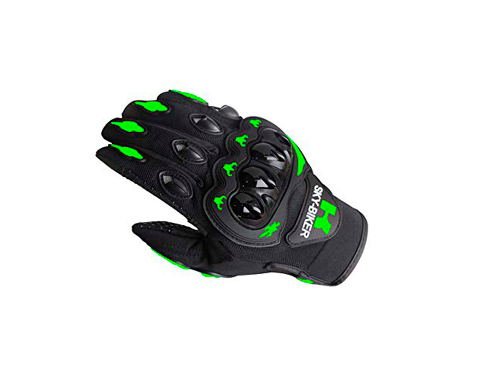 Foto 4 pulgar | Guantes Para Motociclista Antideslizante Con Sensores Táctiles Talla M Negro Con Verde Bluelander