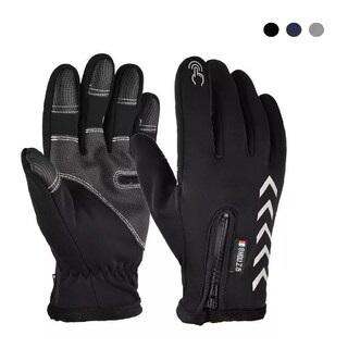 Foto 1 | Guantes De Cuero Térmicos Impermeables Touch Para Moto/bici Talla G Negro