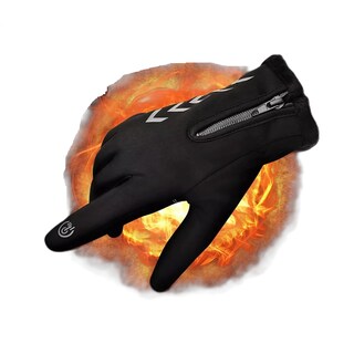 Foto 2 | Guantes De Cuero Térmicos Impermeables Touch Para Moto/bici Talla G Negro
