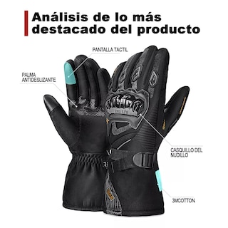 Foto 2 | Guantes De Moto Invierno Frio Impermeables Y Térmicos Táctil Talla M