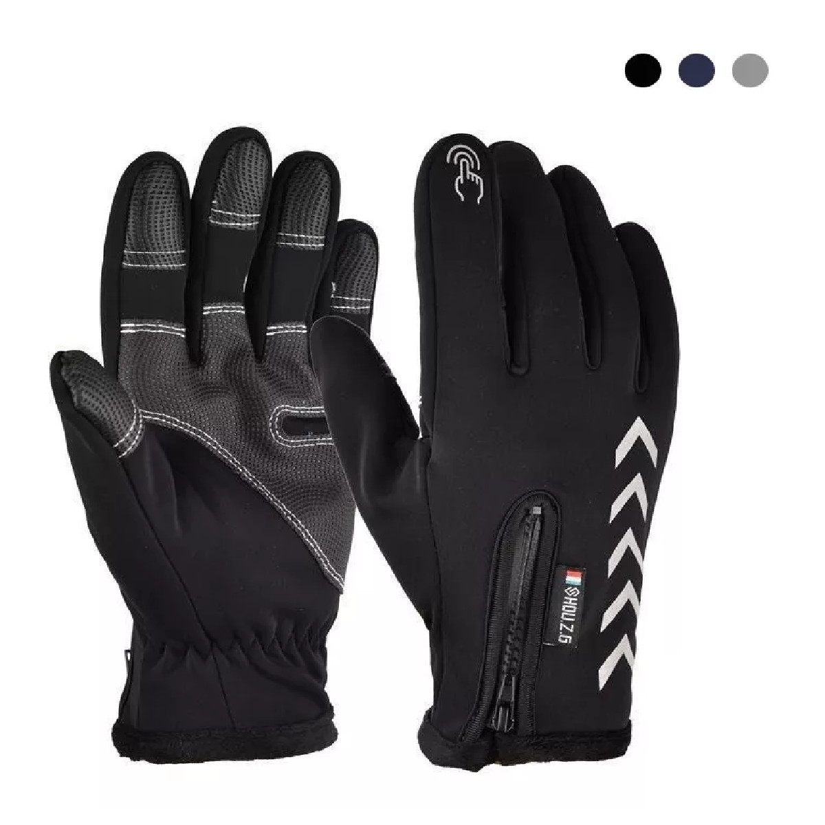 Foto 2 pulgar | Guantes De Cuero Térmicos Impermeables Touch Para Moto/bici Talla Xl Negro
