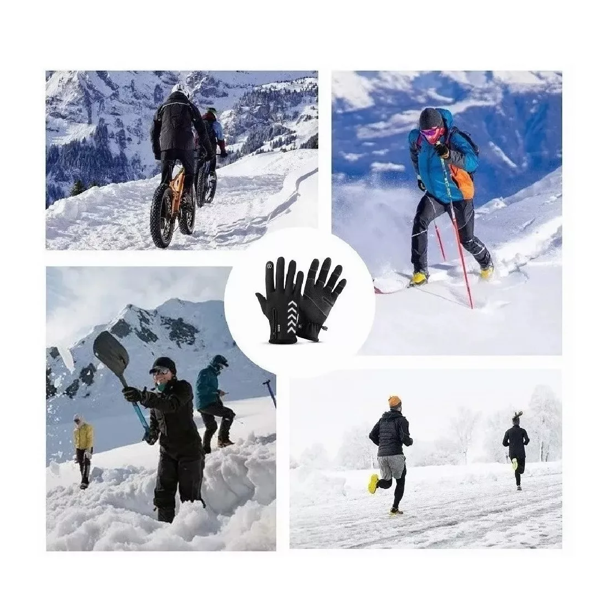 Foto 5 pulgar | Guantes De Cuero Térmicos Impermeables Touch Para Moto/bici Talla Xl Negro