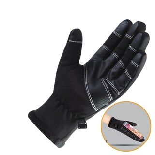 Foto 3 | Guantes De Cuero Térmicos Impermeables Touch Para Moto/bici Talla Xl Negro