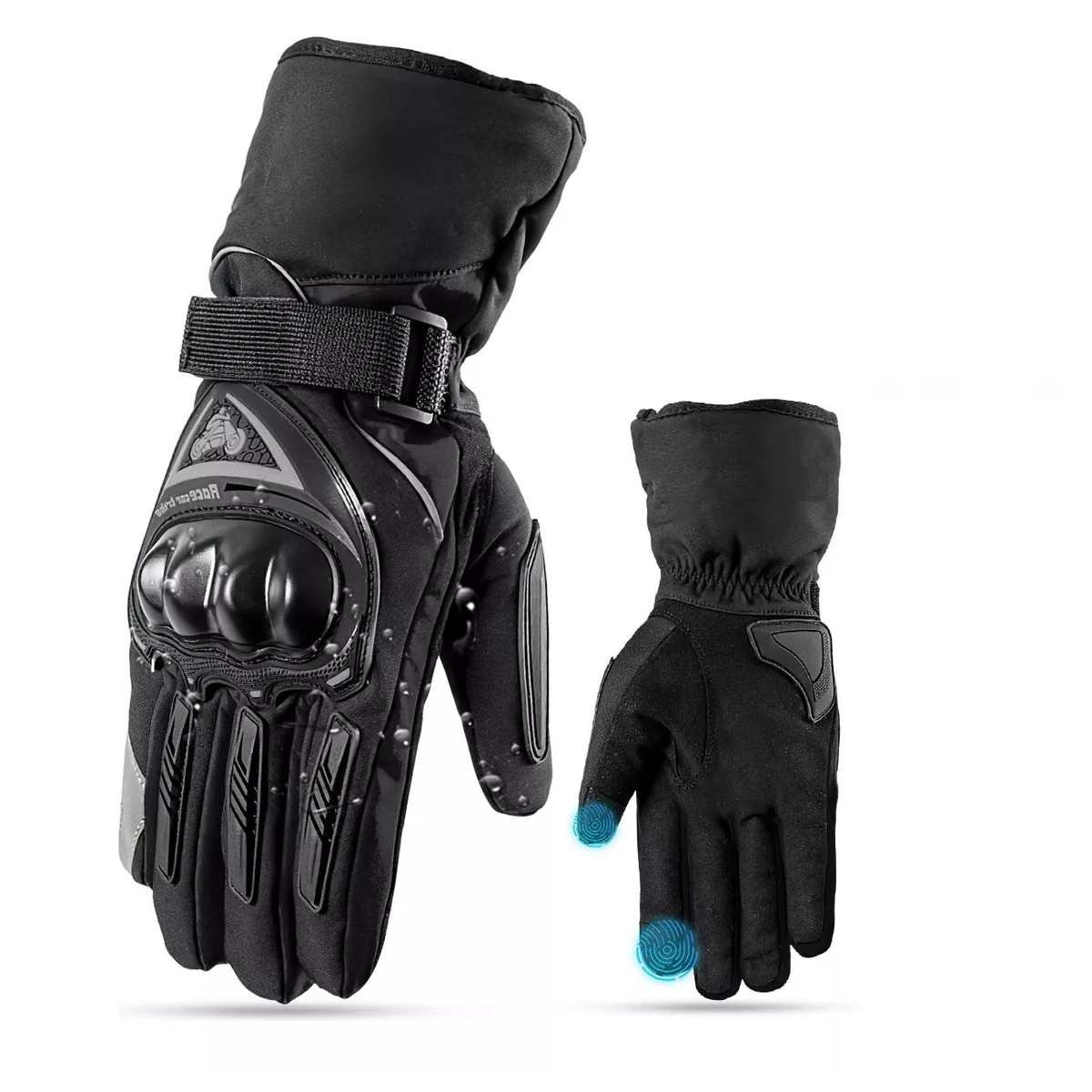 Guantes de Motocicleta Térmicos Moto Táctil Pantalla Talla M Eo Safe Imports Esi-16992 Negros