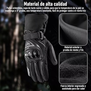 Foto 2 | Guantes de Motocicleta Térmicos Moto Táctil Pantalla Talla M Eo Safe Imports Esi-16992 Negros