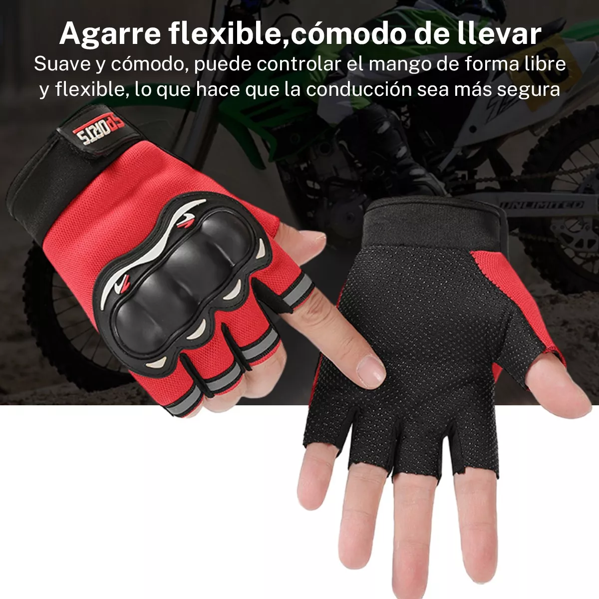 Foto 3 pulgar | Guantes Antideslizantes Transpirables Para Ciclismo Eo Safe Imports Esi-17356 Multicolor