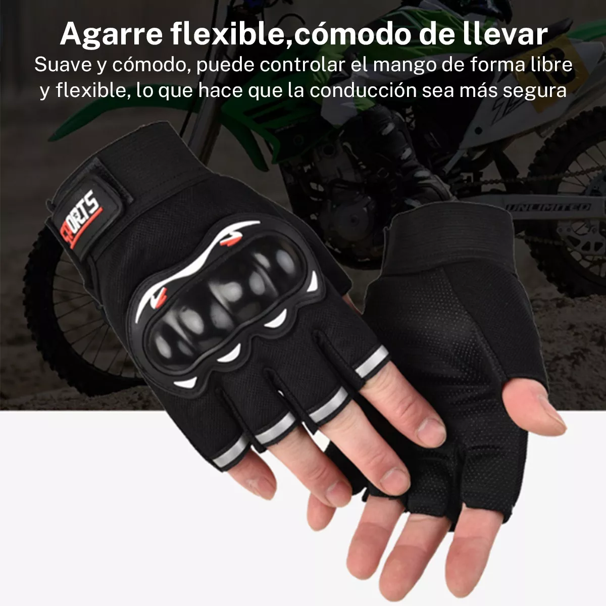 Foto 3 pulgar | Guantes Antideslizantes Transpirables Para Ciclismo  Eo Safe Imports Esi-17355 Negro