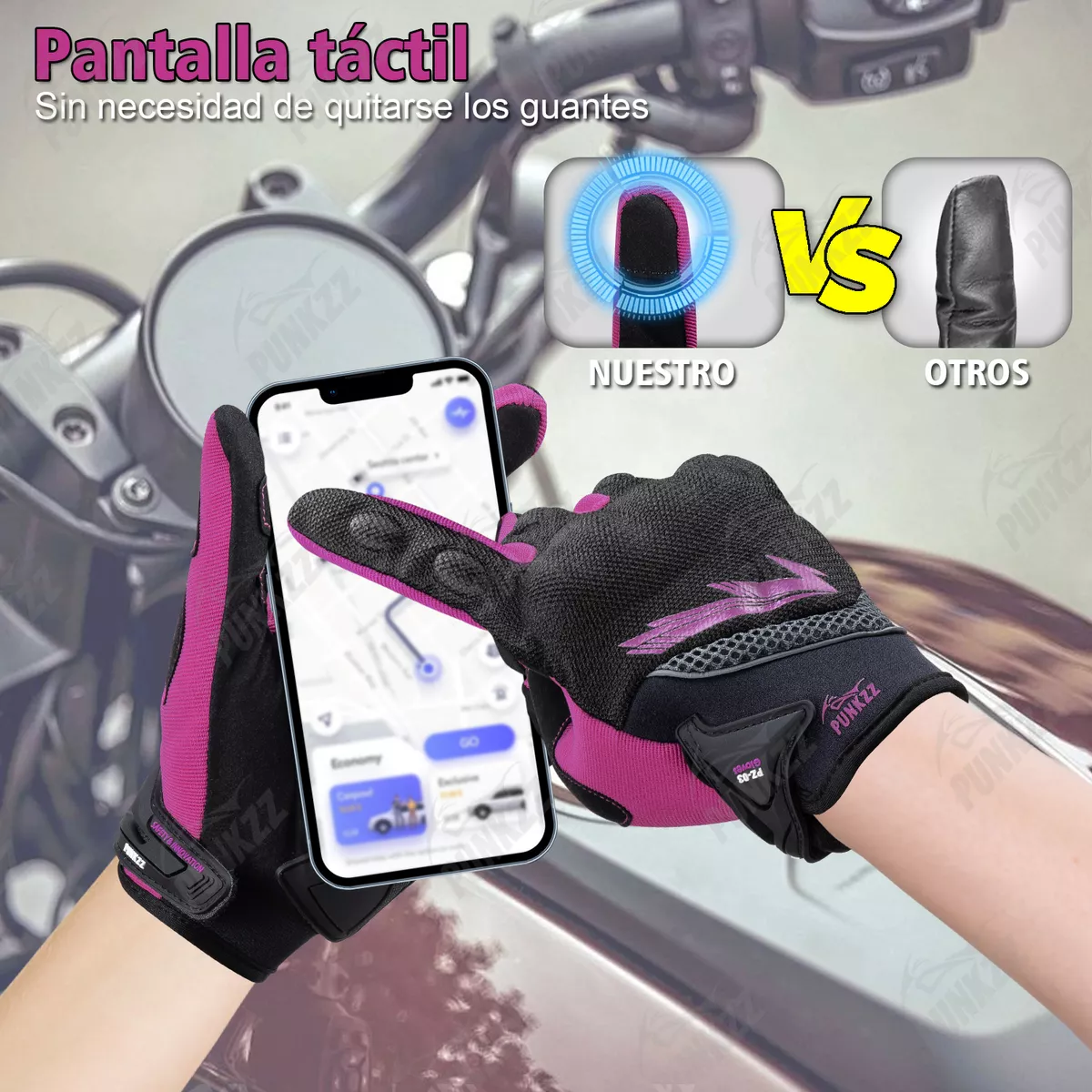 Foto 3 pulgar | Guantes Para Moto Motociclista  Talla M Eo Safe Imports Esi-18250 Multicolor