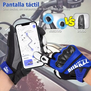 Foto 2 | Guantes Para Motocicleta De Piel Hombre Y Mujer Talla: S Eo Safe Imports Esi-18256 Azul
