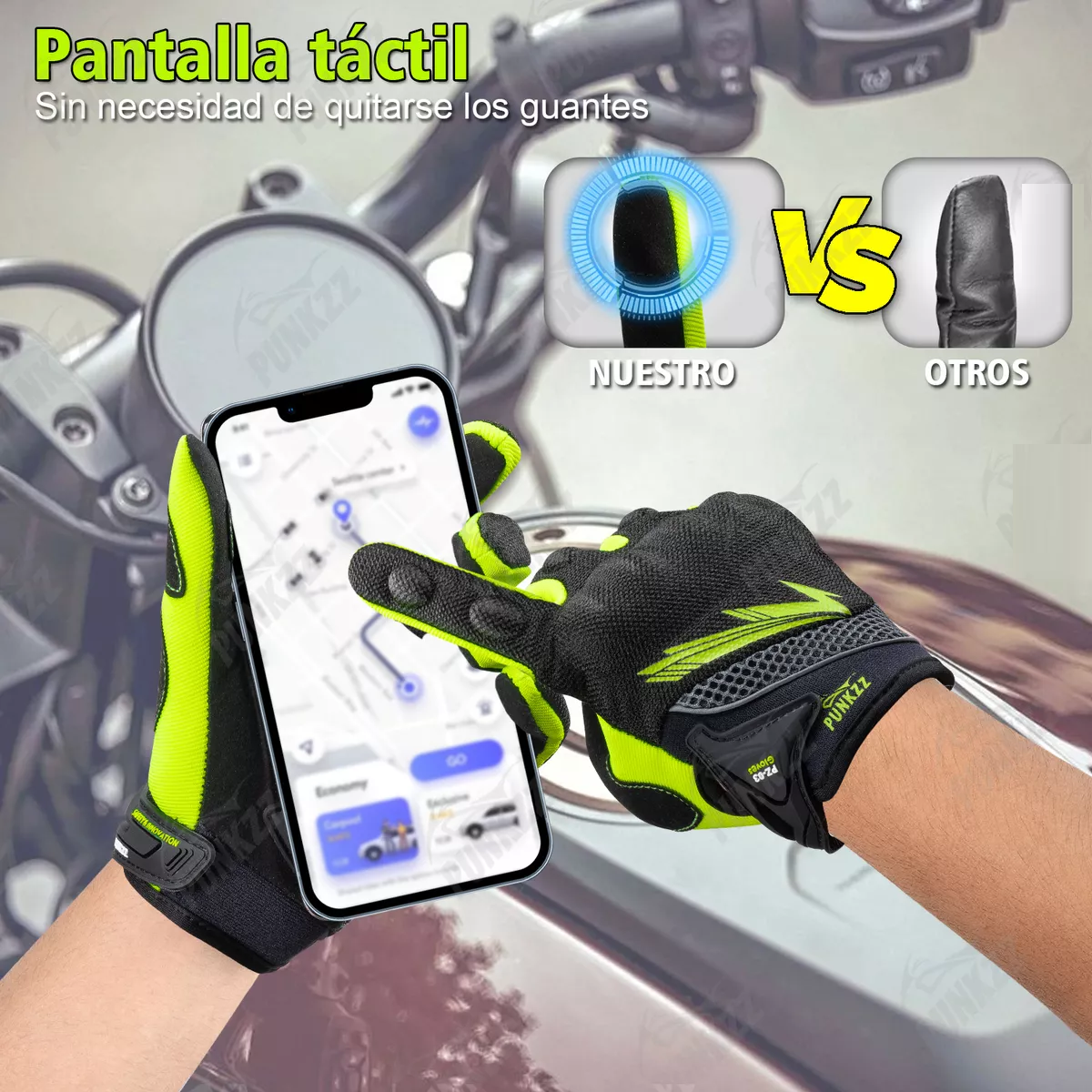Foto 3 pulgar | Guantes Para Moto Motociclista Talla M Eo Safe Imports Esi-18254 Multicolor