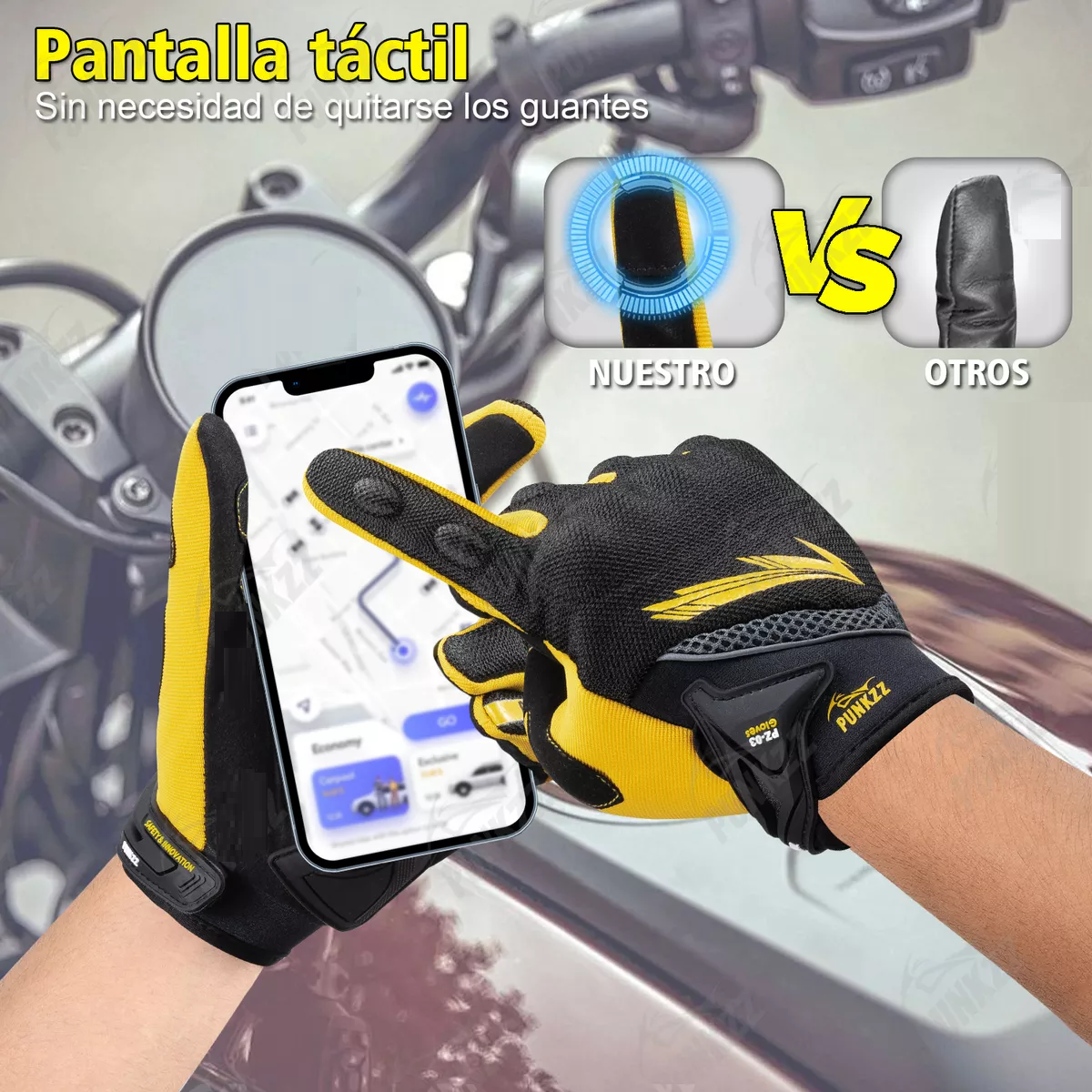 Foto 3 pulgar | Guantes Para Moto Motociclista Talla M  Eo Safe Imports Esi-18246 Multicolor