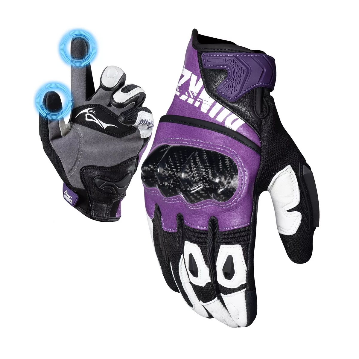 Foto 2 pulgar | Guantes Para Motocicleta De Piel Hombre Y Mujer Talla: Xl Eo Safe Imports  Esi-18266 Purpura
