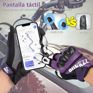 Foto 2 | Guantes Para Motocicleta De Piel Hombre Y Mujer Talla: L Eo Safe Imports Esi-18265 Purpura