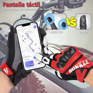 Foto 2 | Guantes Para Motocicleta De Piel Hombre Y Mujer Talla: L Eo Safe Imports Esi-18261 Rojo