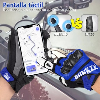 Foto 2 | Guantes Para Motocicleta De Piel Hombre Y Mujer Talla: M Eo Safe Imports Esi-18257 Azul