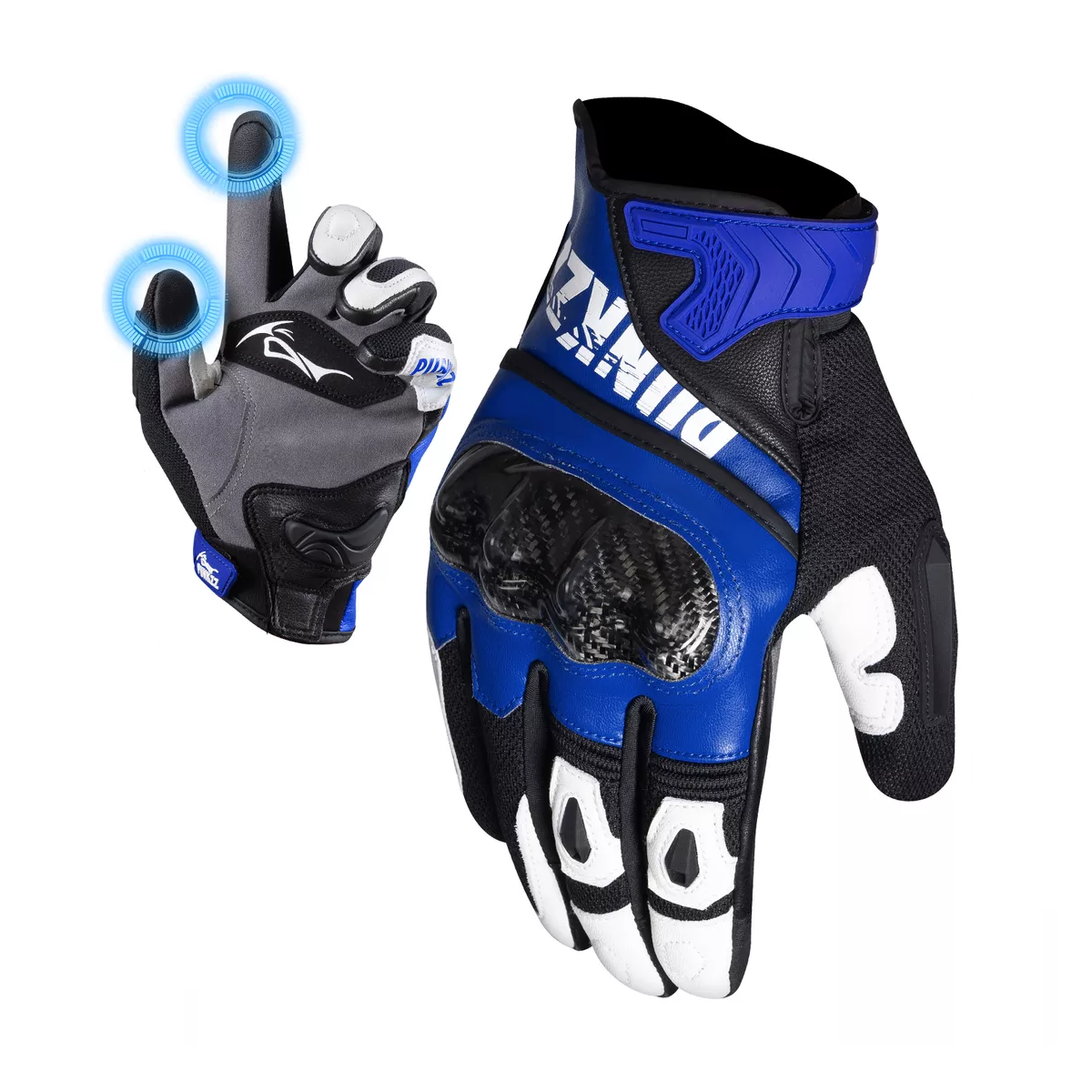 Foto 2 pulgar | Guantes Para Motocicleta De Piel Hombre Y Mujer Talla: Xl Eo Safe Imports Esi-18259 Azul