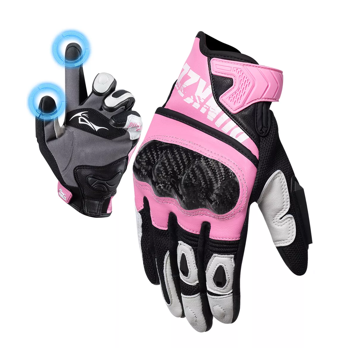 Foto 2 pulgar | Guantes Para Motocicleta De Piel Hombre Y Mujer Talla: M Eo Safe Imports Esi-18263 Rosa