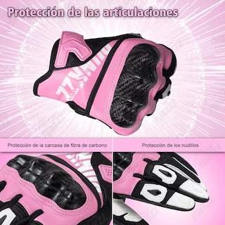 Foto 2 | Guantes Para Motocicleta De Piel Hombre Y Mujer Talla: M Eo Safe Imports Esi-18263 Rosa