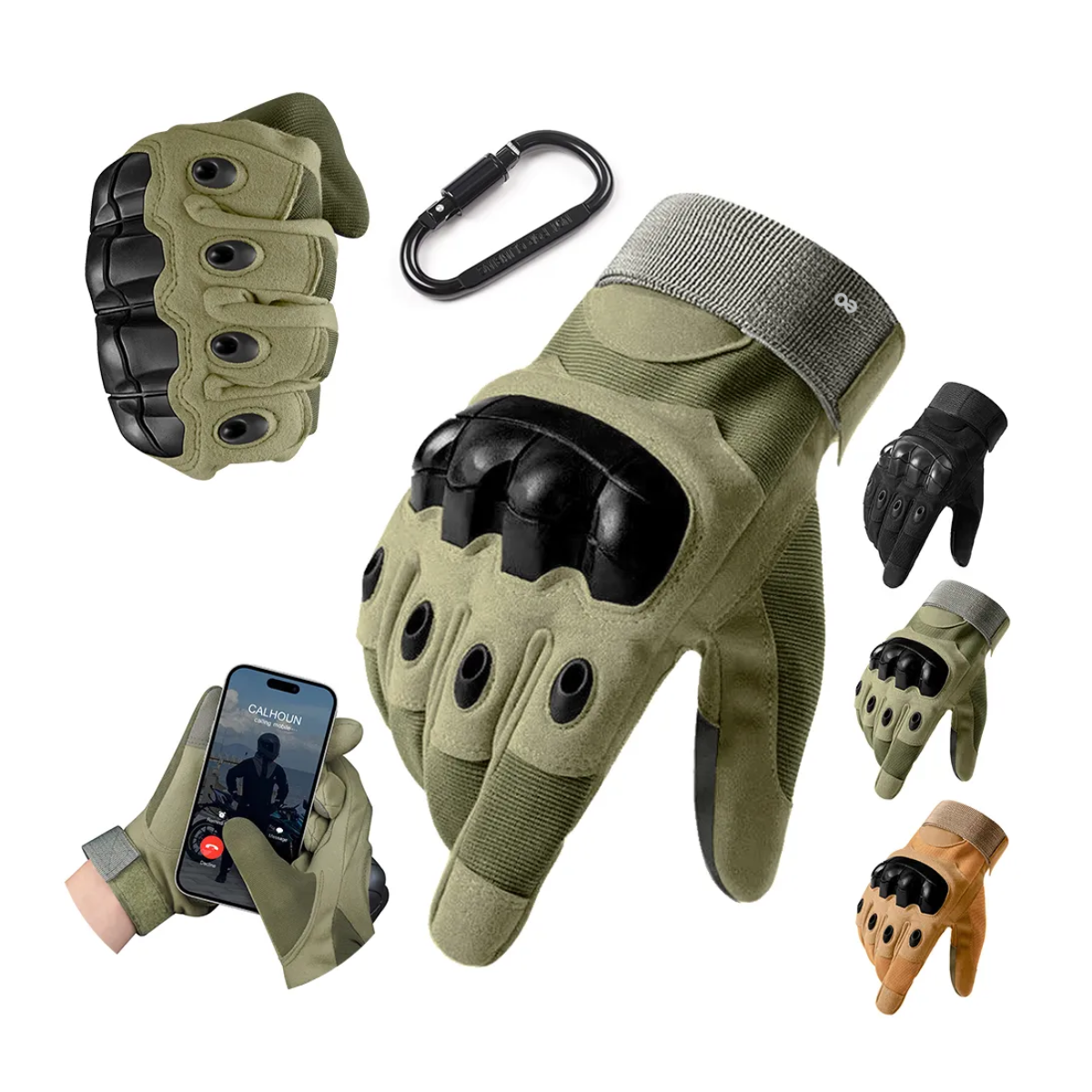 Foto 3 | Guantes Para Moto Con Protector De Nudillos Talla Xl Eo Safe Imports Esi-19256 Verde