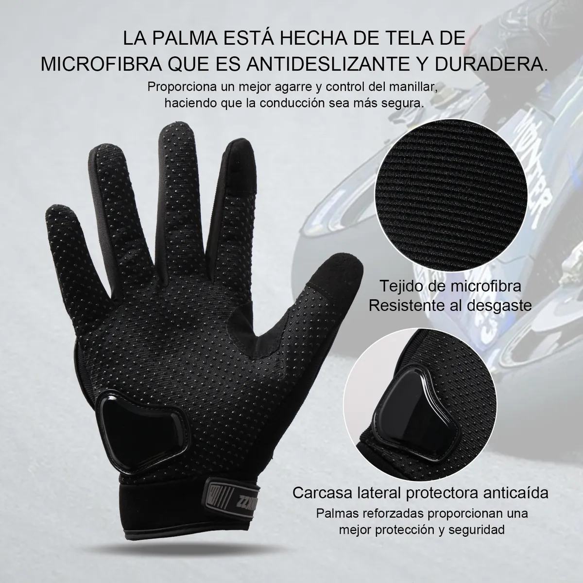Foto 3 | Guantes Proteccion Pantalla Táctil De Dedo Para Motocicleta Talla Xl Lab.g Azul
