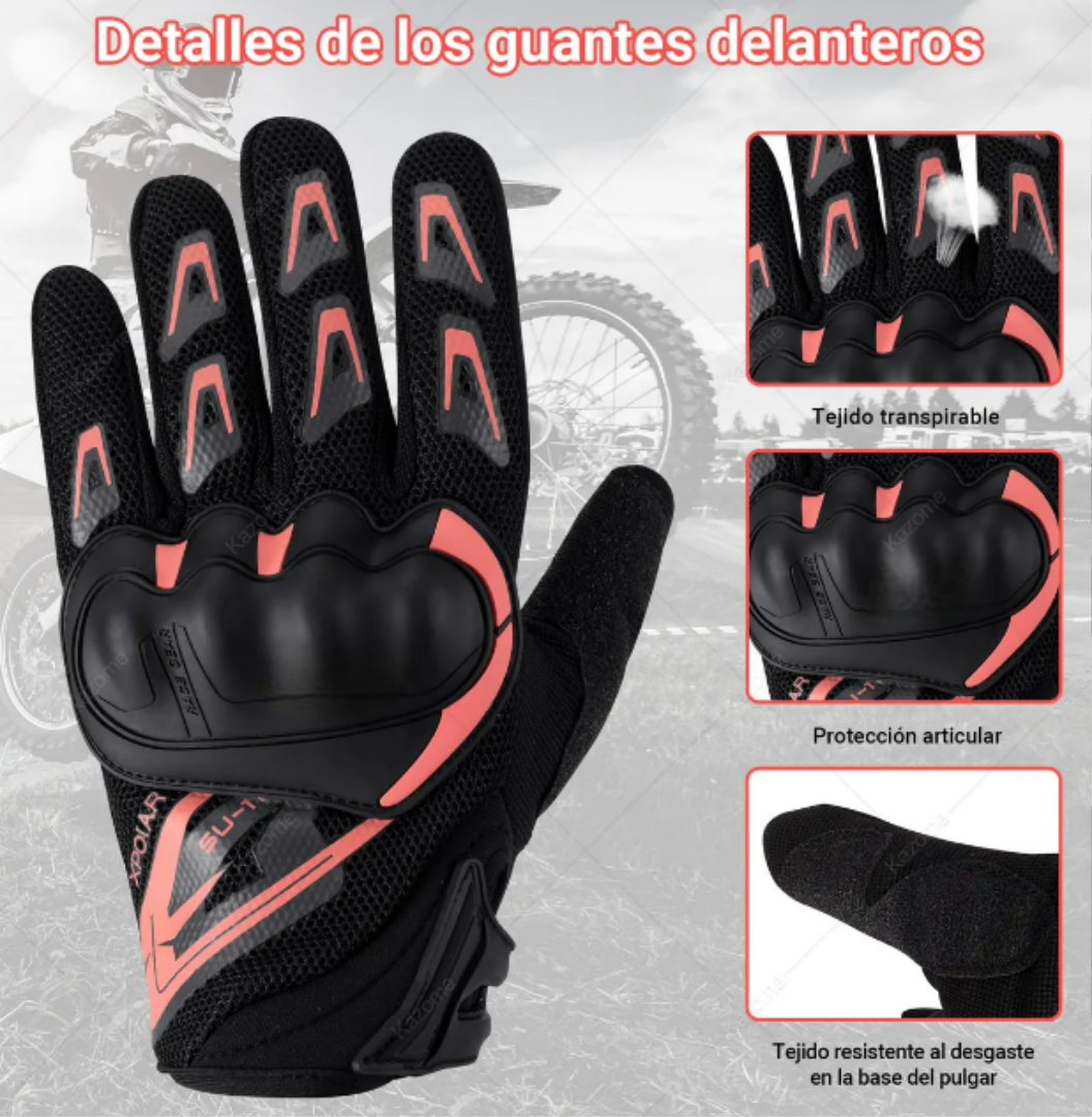 Foto 2 | Xtellar Guantes De Motociclismo De Proyección Táctil Premium De Alta Seguridad Y Transpirabilidad