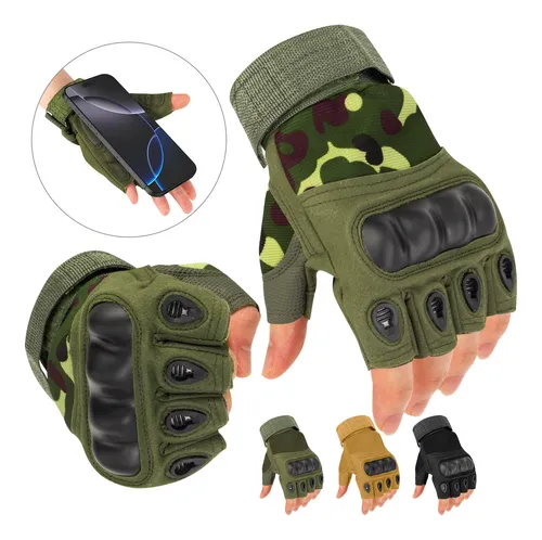 Foto 2 pulgar | Guantes Xtellar Proteccion Tacticos De Medio Dedo Para Motocicleta