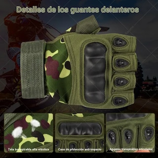 Foto 3 | Guantes Xtellar Proteccion Tacticos De Medio Dedo Para Motocicleta