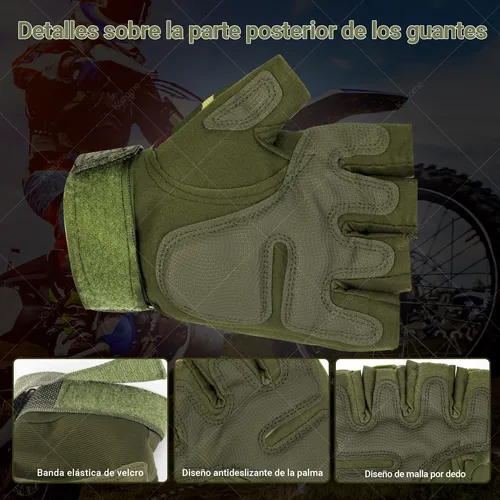 Foto 5 pulgar | Guantes Xtellar Proteccion Tacticos De Medio Dedo Para Motocicleta