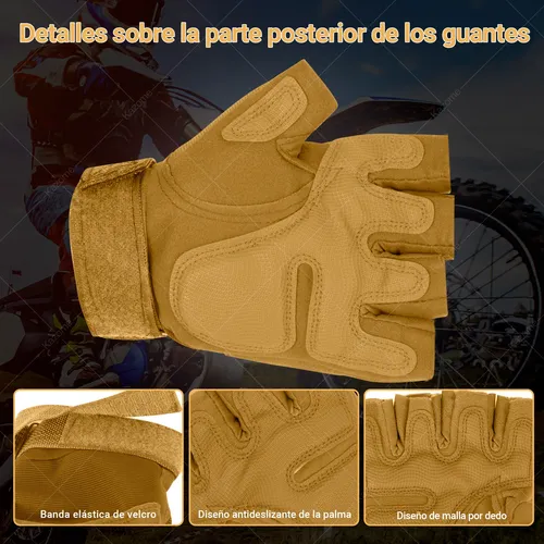 Foto 4 | Guantes Xtellar Proteccion Tacticos De Medio Dedo Para Motocicleta