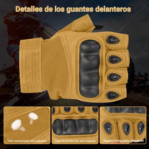 Foto 3 | Guantes Xtellar Proteccion Tacticos De Medio Dedo Para Motocicleta