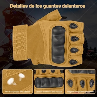 Foto 3 | Guantes Xtellar Proteccion Tacticos De Medio Dedo Para Motocicleta