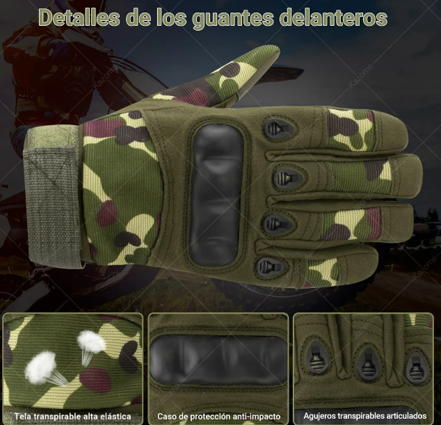 Foto 4 pulgar | Xtellar Guantes Tácticos Premium Para Motocicleta Con Pantalla Táctil Y Protección Superior.