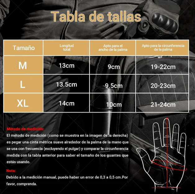 Foto 3 pulgar | Xtellar Guantes Tácticos Premium Para Motocicleta Con Pantalla Táctil Y Protección Superior.