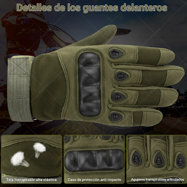 Foto 3 pulgar | Xtellar Guantes Tácticos Premium Para Motocicleta Con Pantalla Táctil Y Protección Superior.