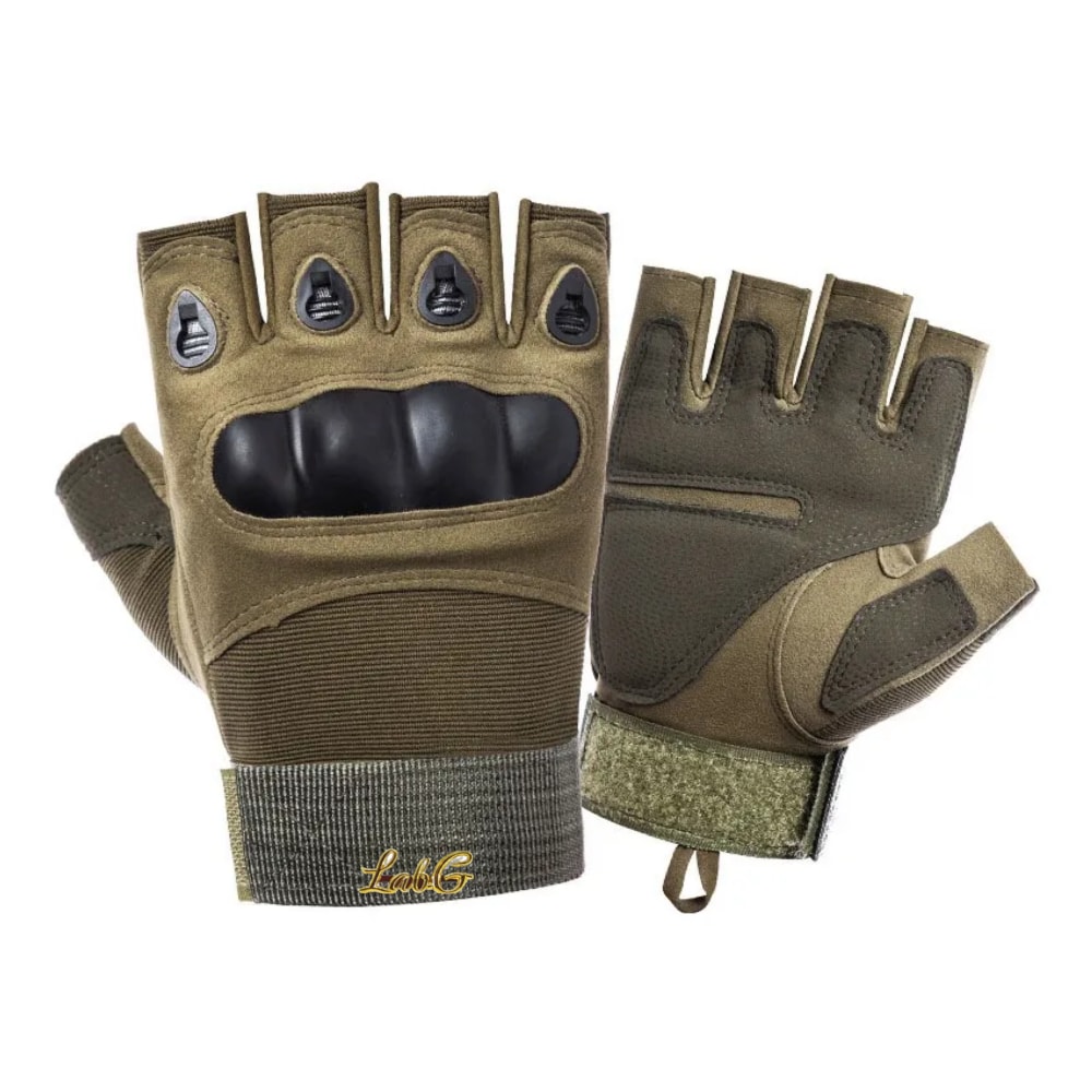 Guantes Tácticos Militares Sin Dedos Para Moto Verde Olivo Lab.g  Talla:m: 7.5-7.9 Pulgadas $449