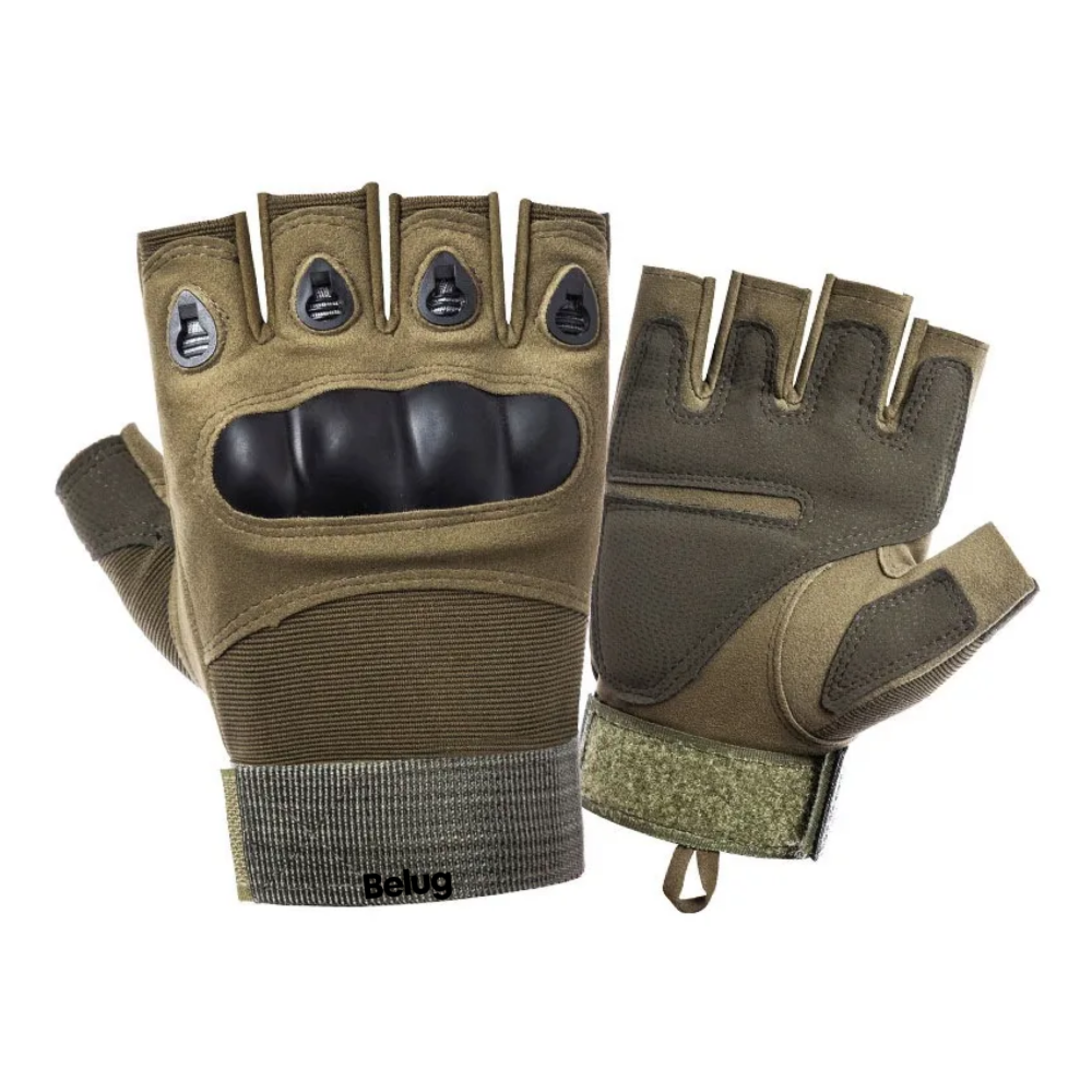 Foto 2 pulgar | Guantes Tácticos Militares Sin Dedos Para Moto Verde Olivo Belug  Talla:m: 7.5-7.9 Pulgadas