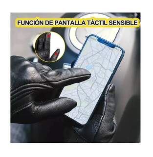 Foto 3 | Guantes De Moto 100% Cabra Piel Táctil Talla G Con Agujero